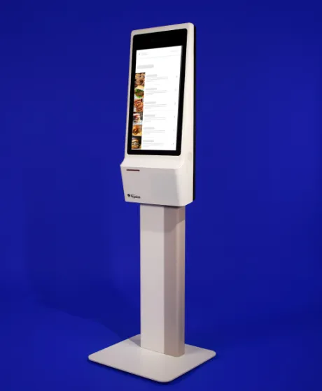 Une borne de commande pour restaurant sur pied