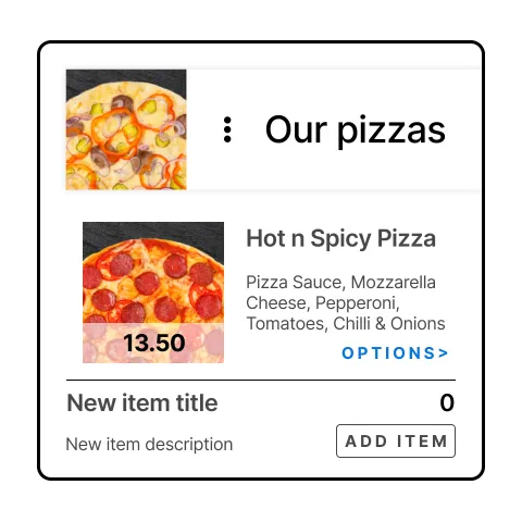 Pizza order tile