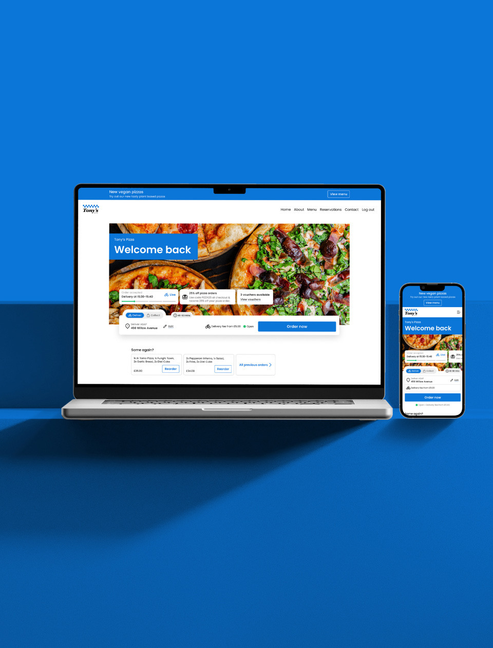 Flipdish Next Gen Website on desktop and phone